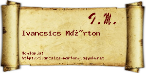 Ivancsics Márton névjegykártya