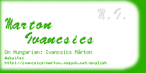 marton ivancsics business card